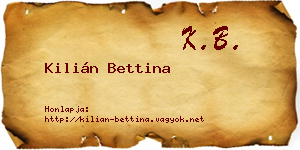 Kilián Bettina névjegykártya